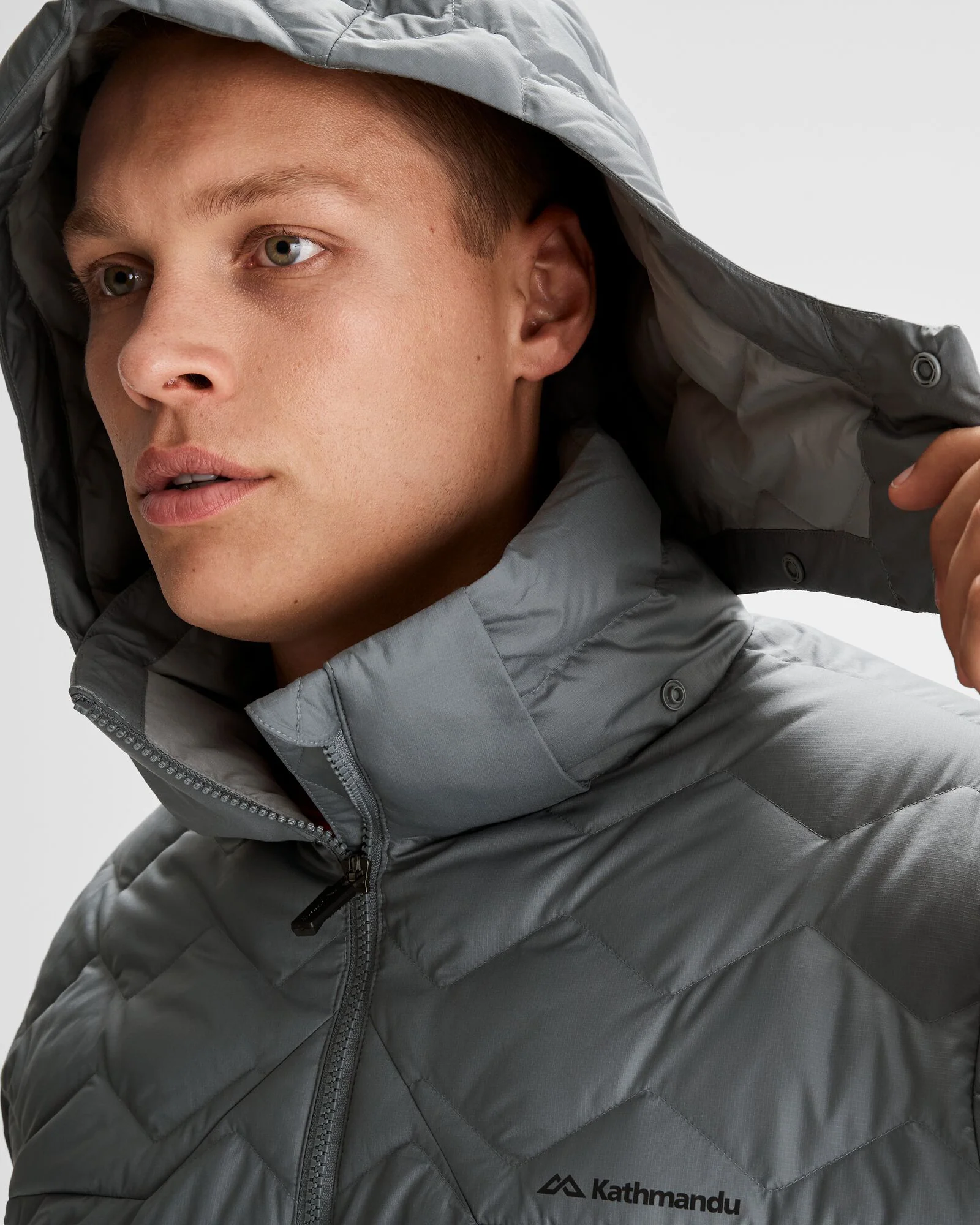 Men's Any Time Down Hooded Parka Jacket - Moon - Image 5