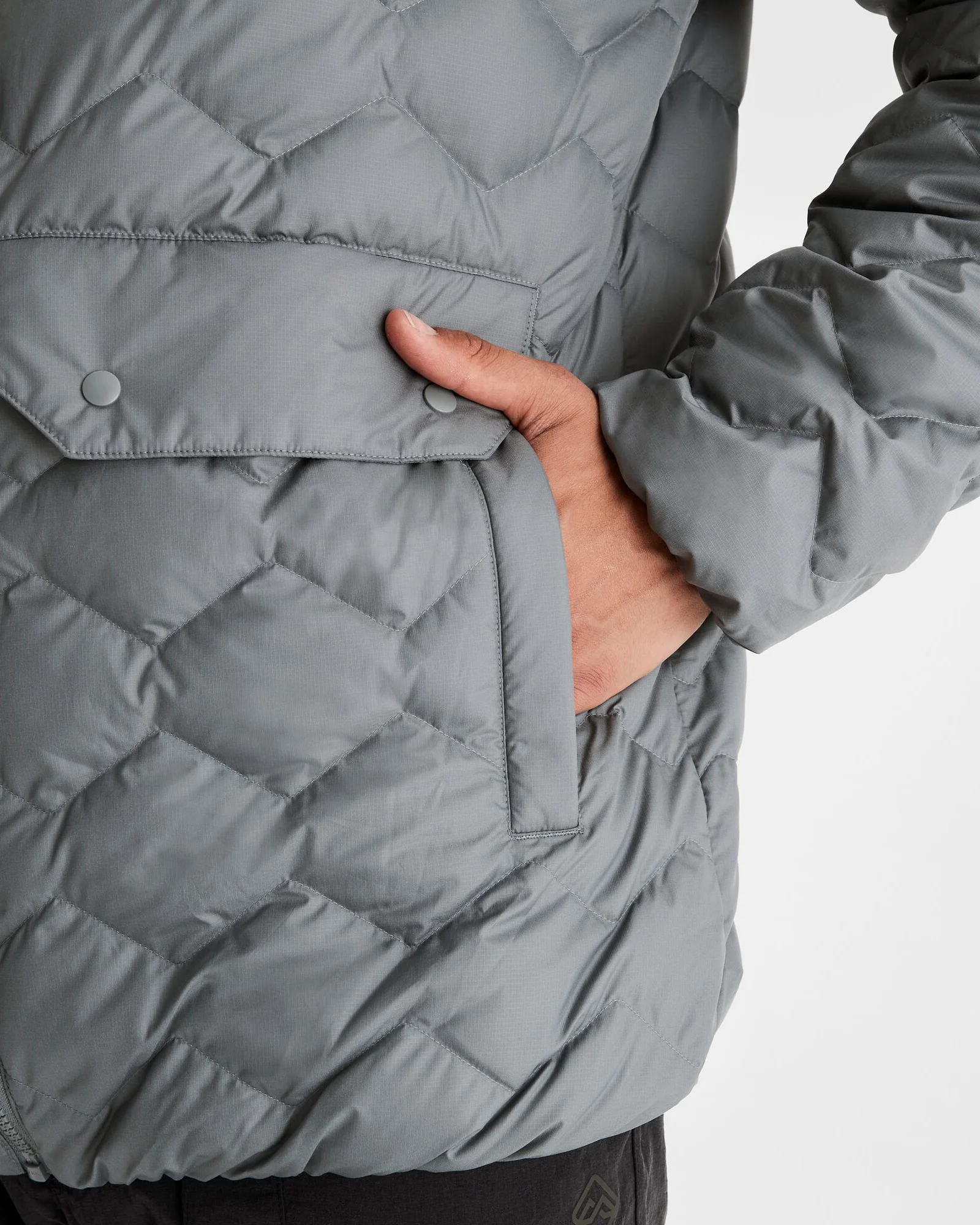 Men's Any Time Down Hooded Parka Jacket - Moon - Image 6