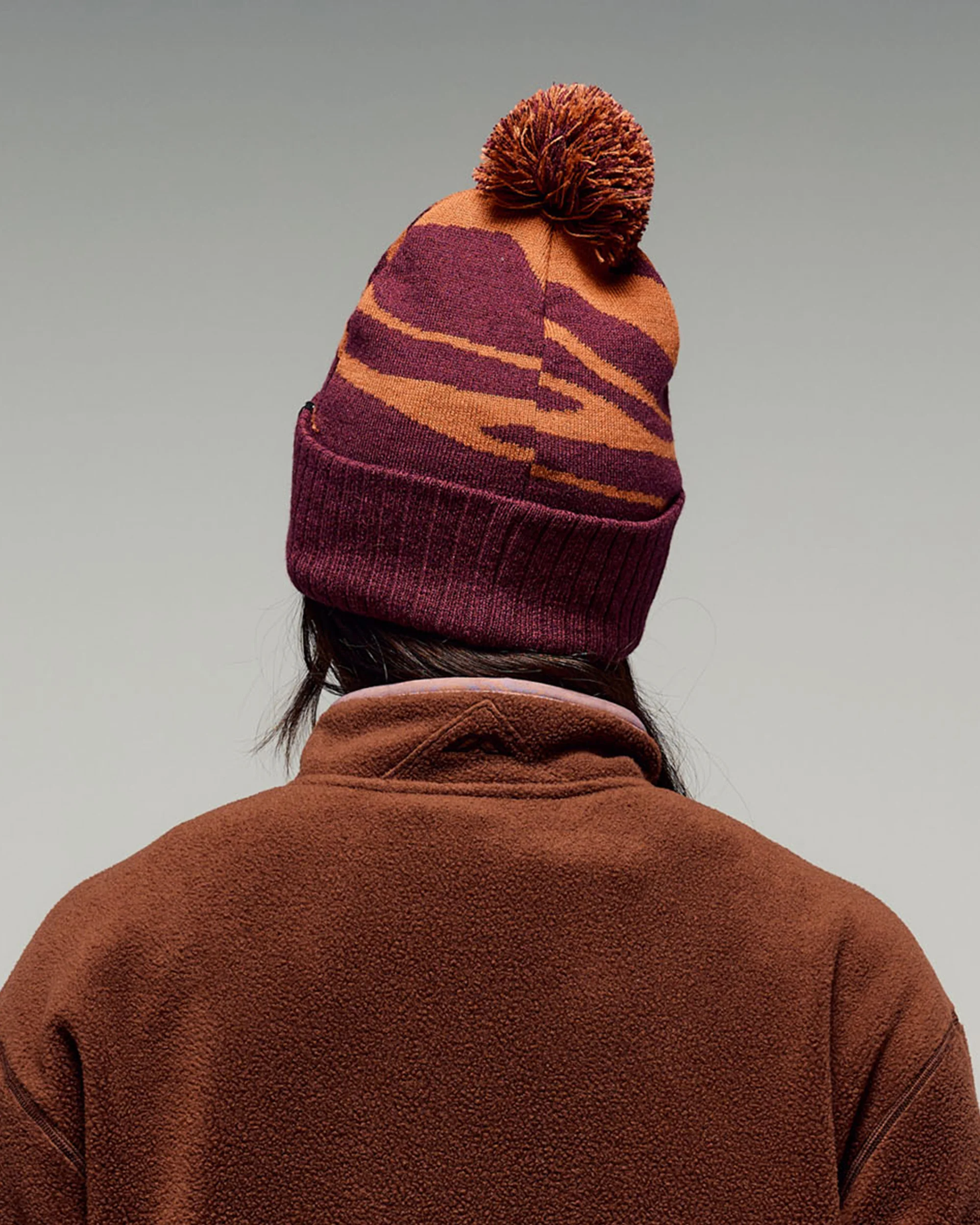 Braided River Pom Pom Beanie - Mulberry Braided River - Image 2