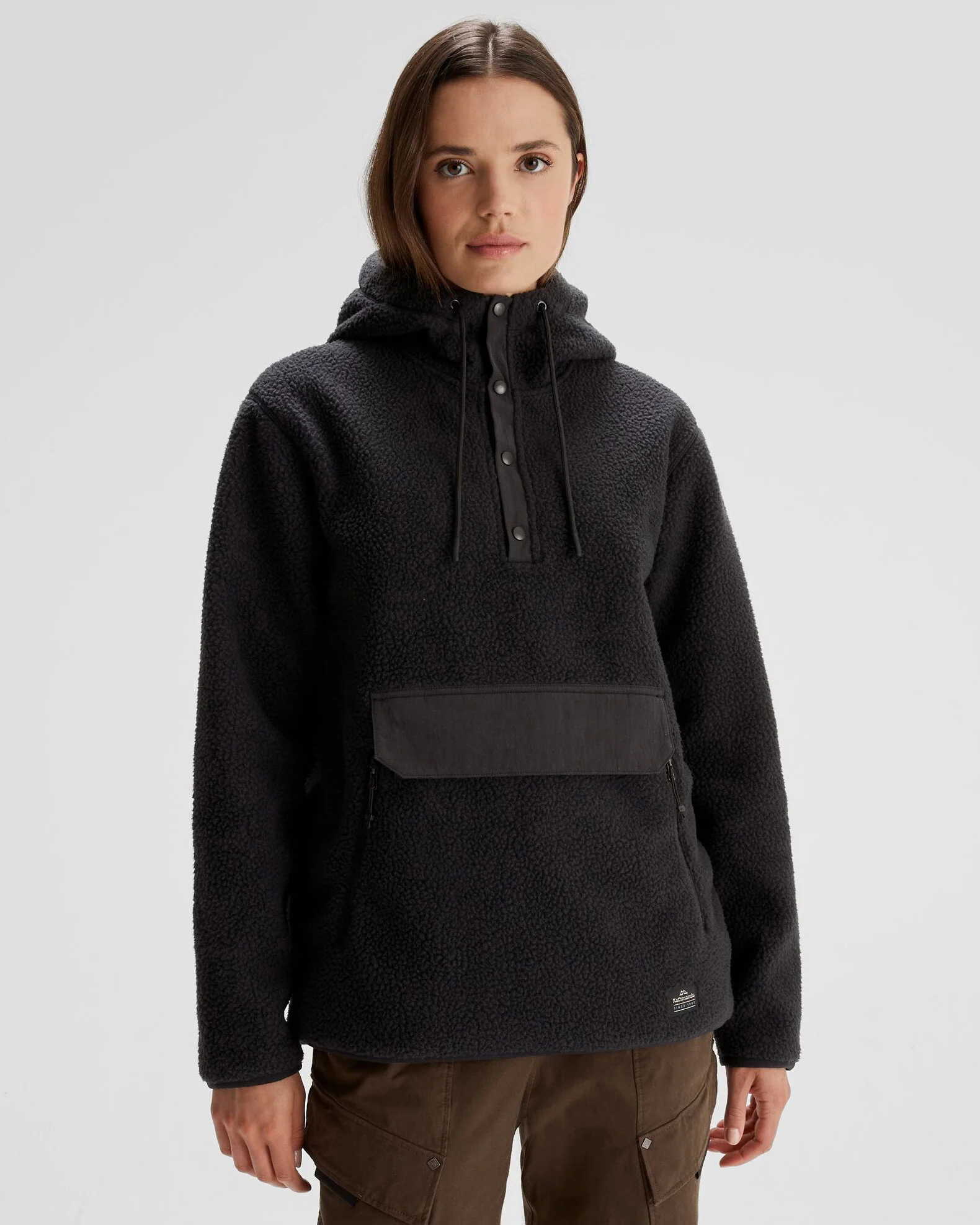 Women's Co-Z High Pile Hooded Pullover - Black