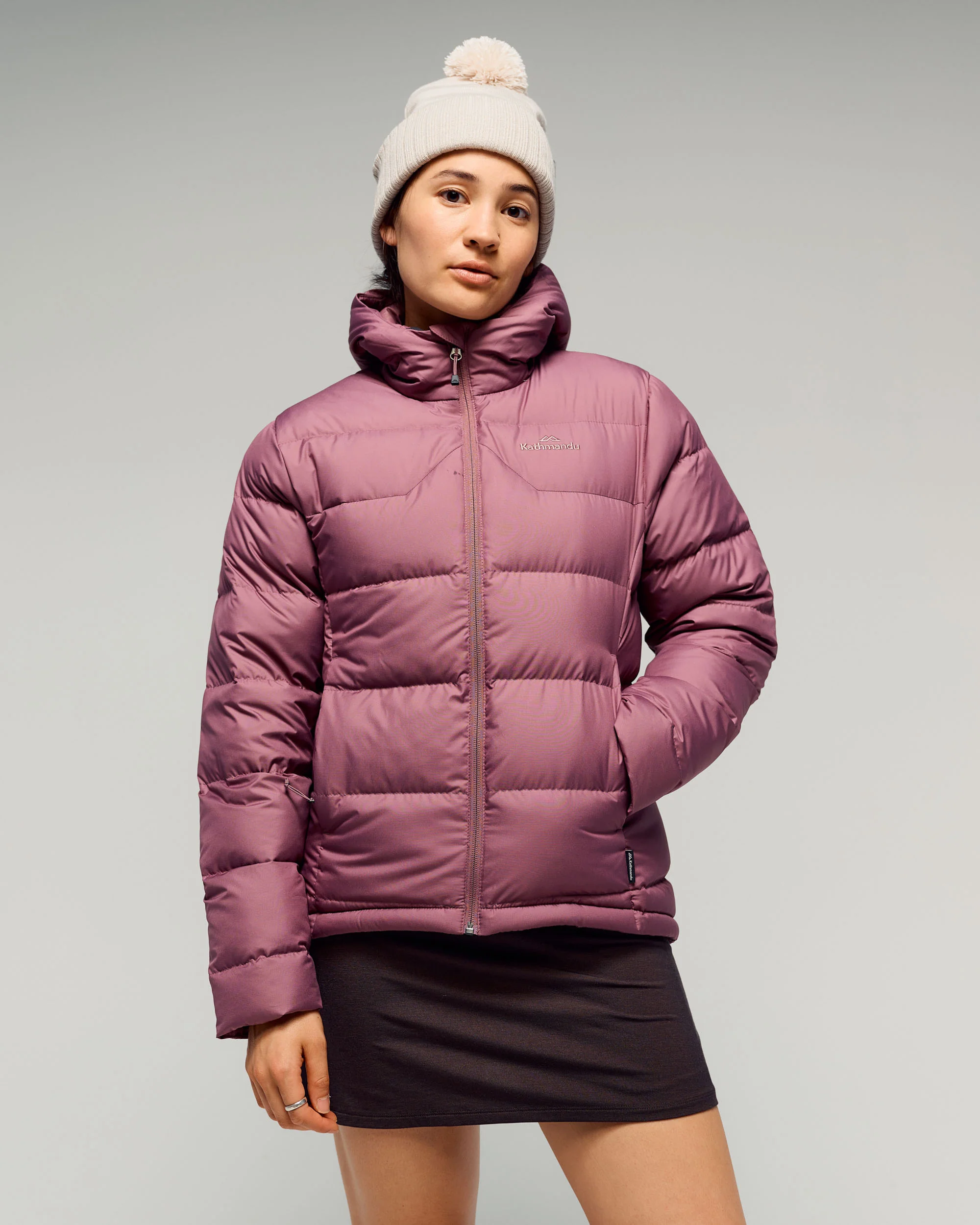 Women's Epiq Hooded Down Jacket - Dark Thistle - Image 3