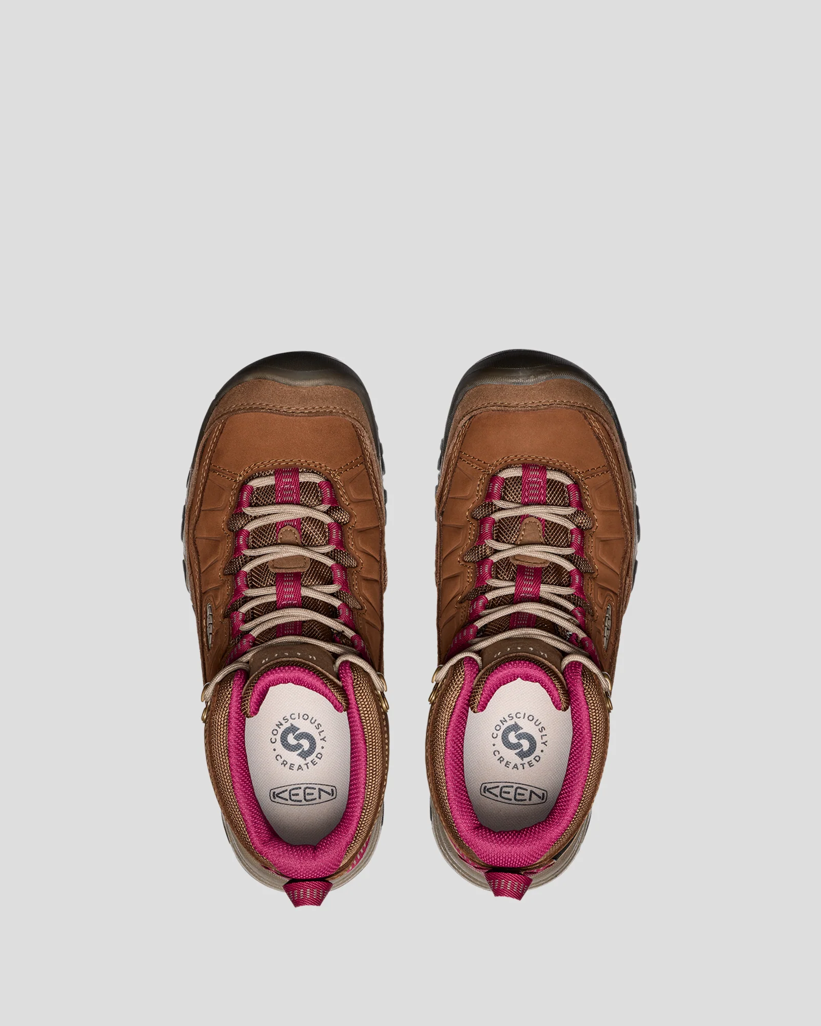 Women's Keen Targhee IV Mid Waterproof Boots - Bison/Beaujolais - Image 5