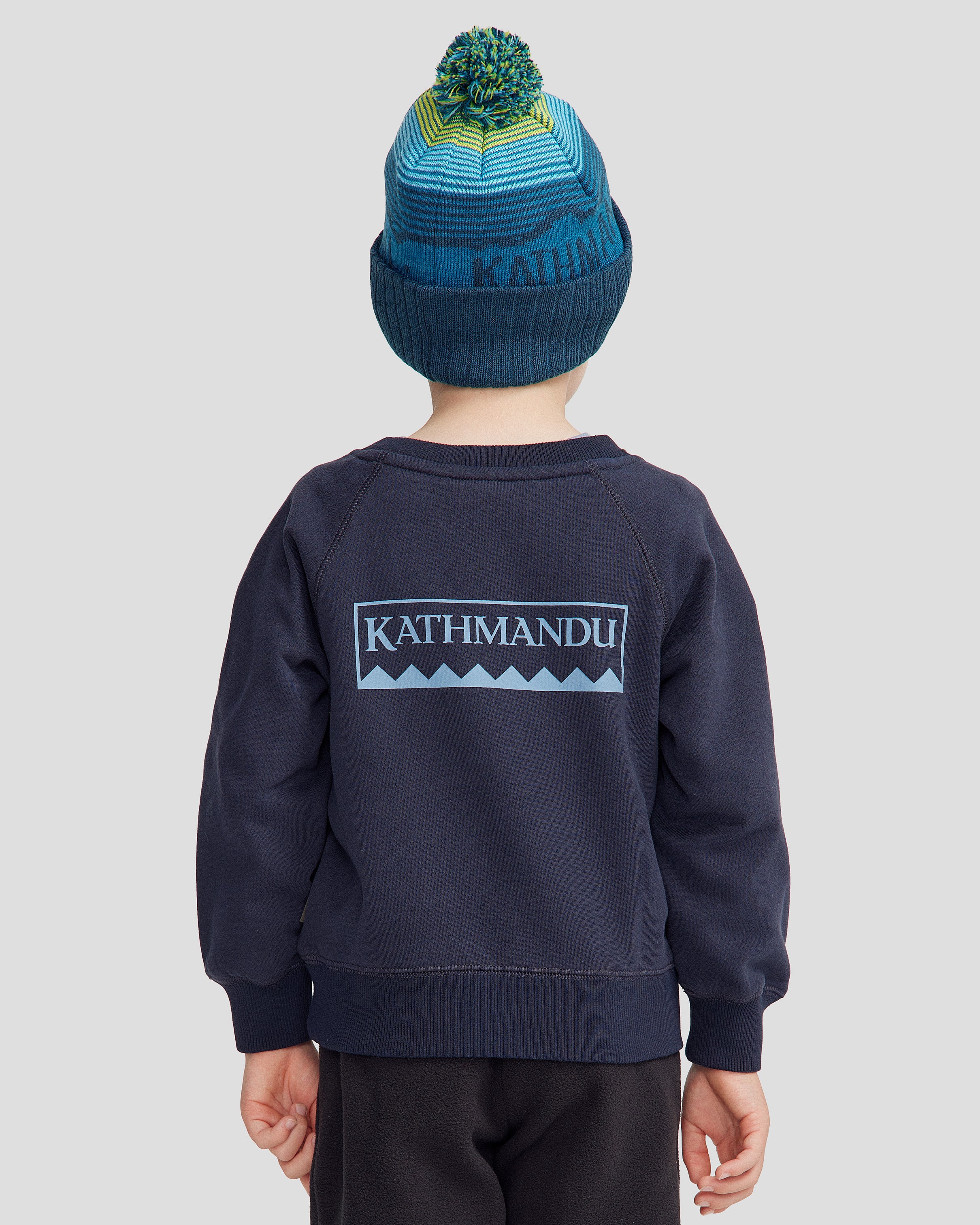 Kids' Heritage Logo Brushed Crew - Pure Navy - Image 4