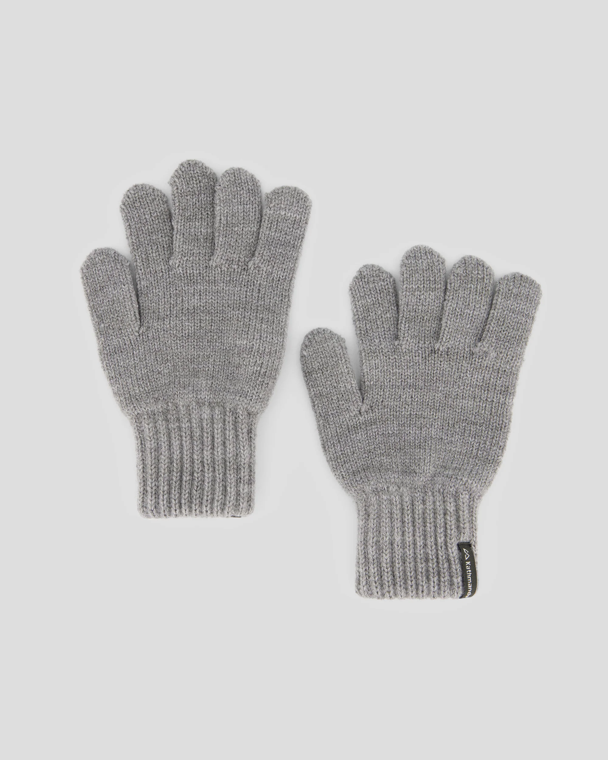 Kids' Knit Gloves - Mid Grey Marle