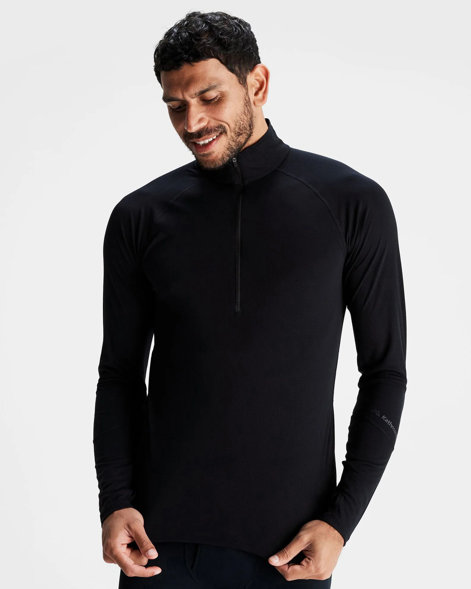 Men's KMDAction Quarter Zip Baselayer Top - Black