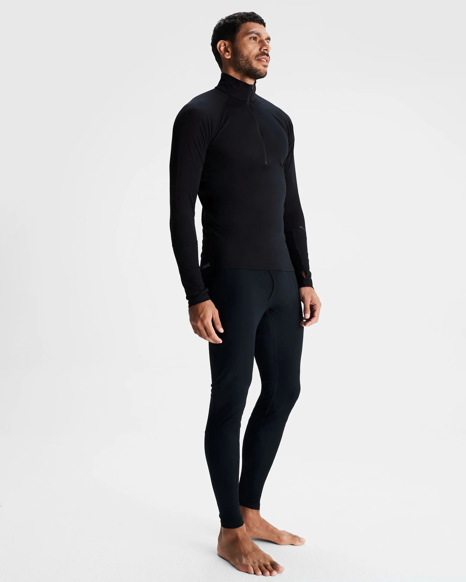 Men's KMDAction Quarter Zip Baselayer Top - Black - Image 2