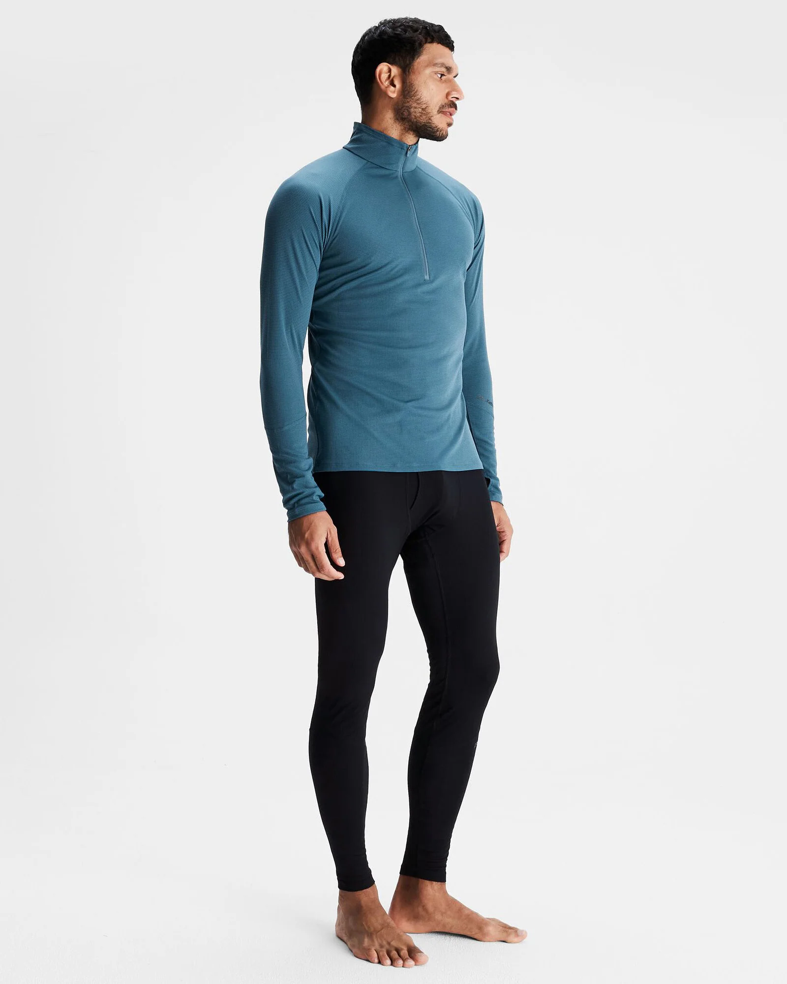 Men's KMDAction Quarter Zip Baselayer Top - Steel Blue - Image 2