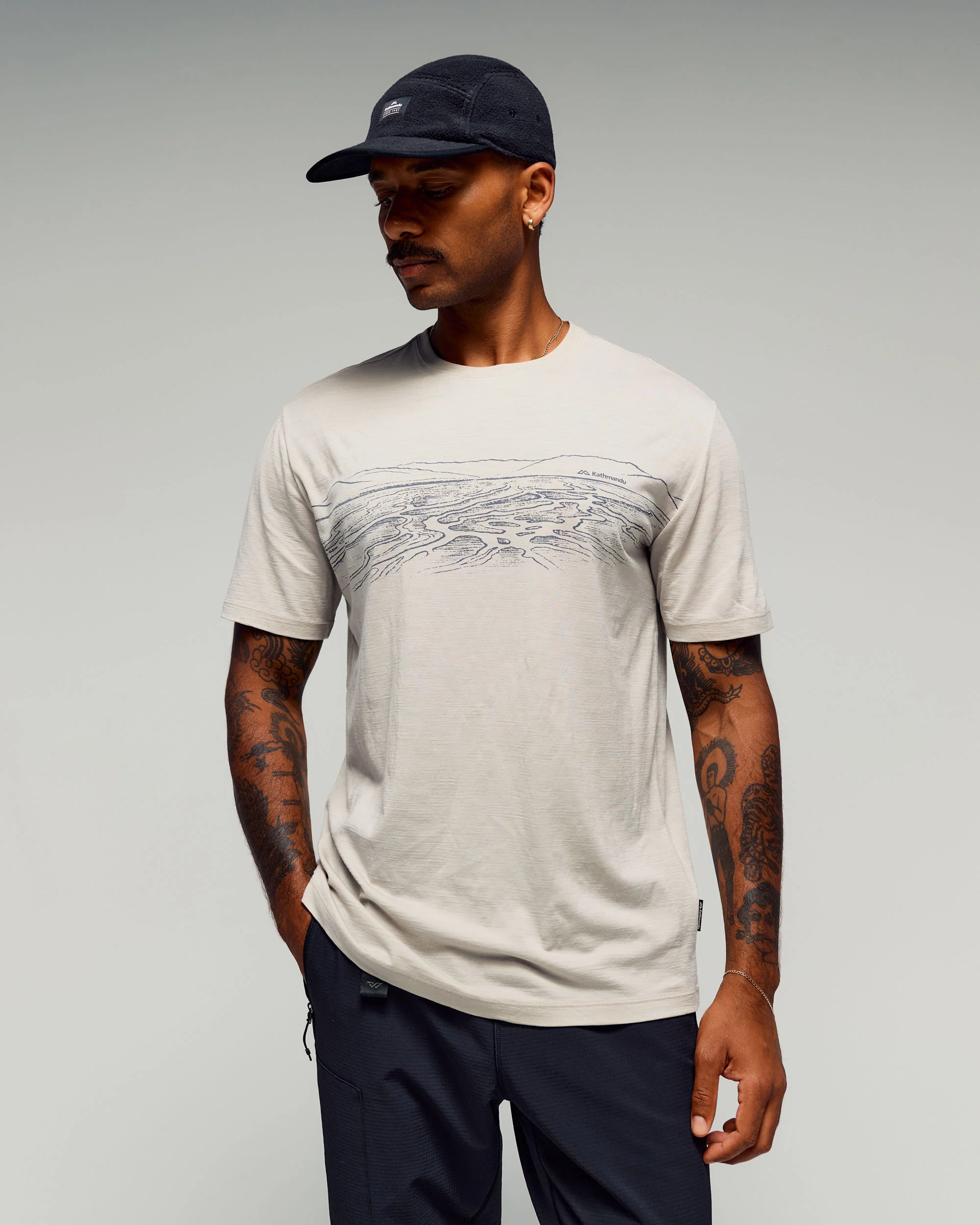 Men's 100% Merino Graphic T-Shirt -  Light Hike