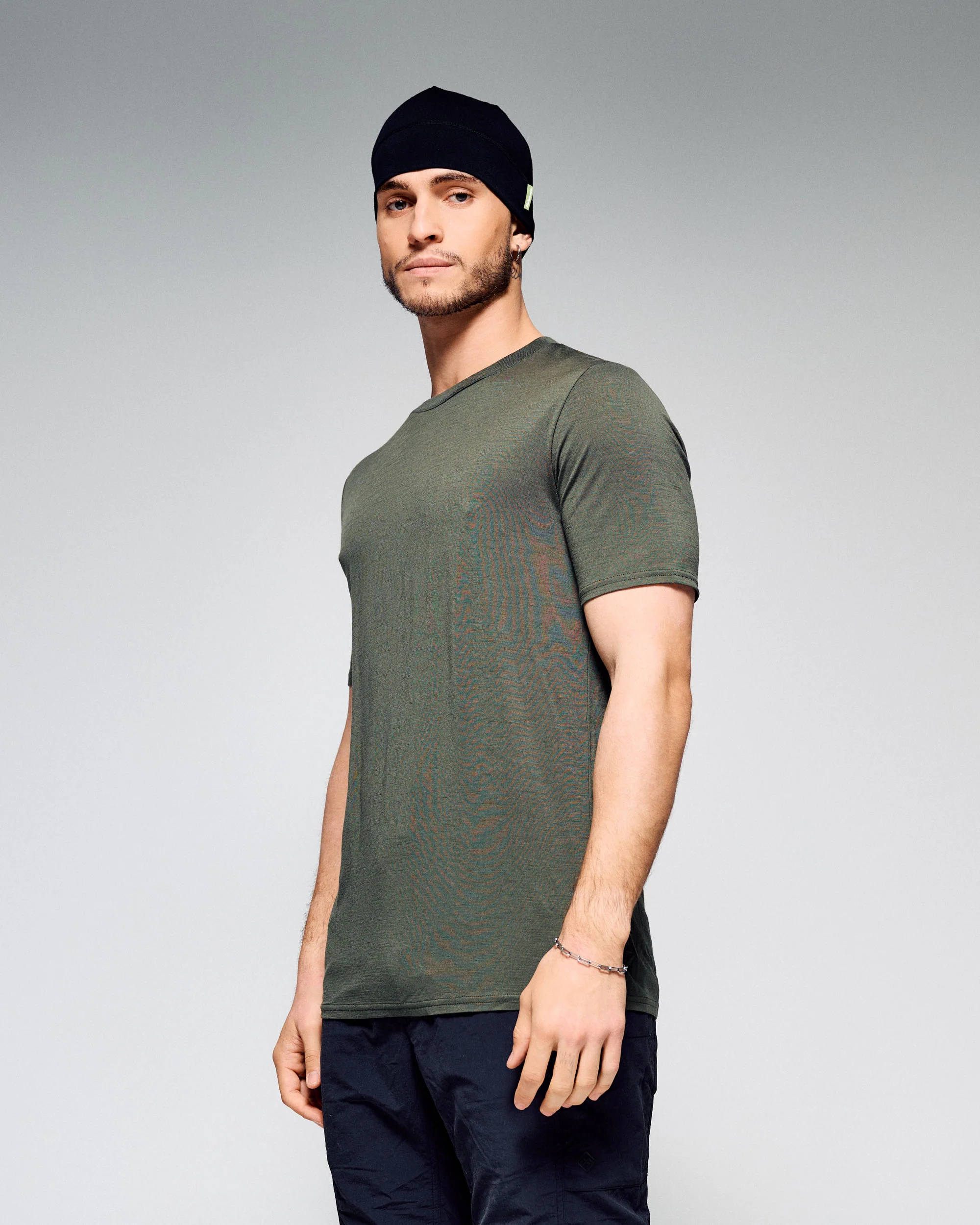 Men's 100% Merino Crew Top - Light Moss