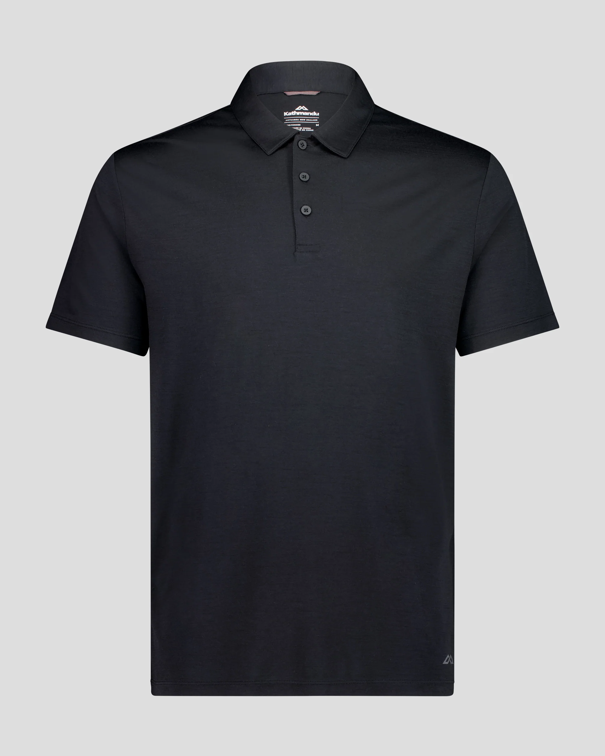 Men's 100% Merino Polo - Black Stingray - Image 3