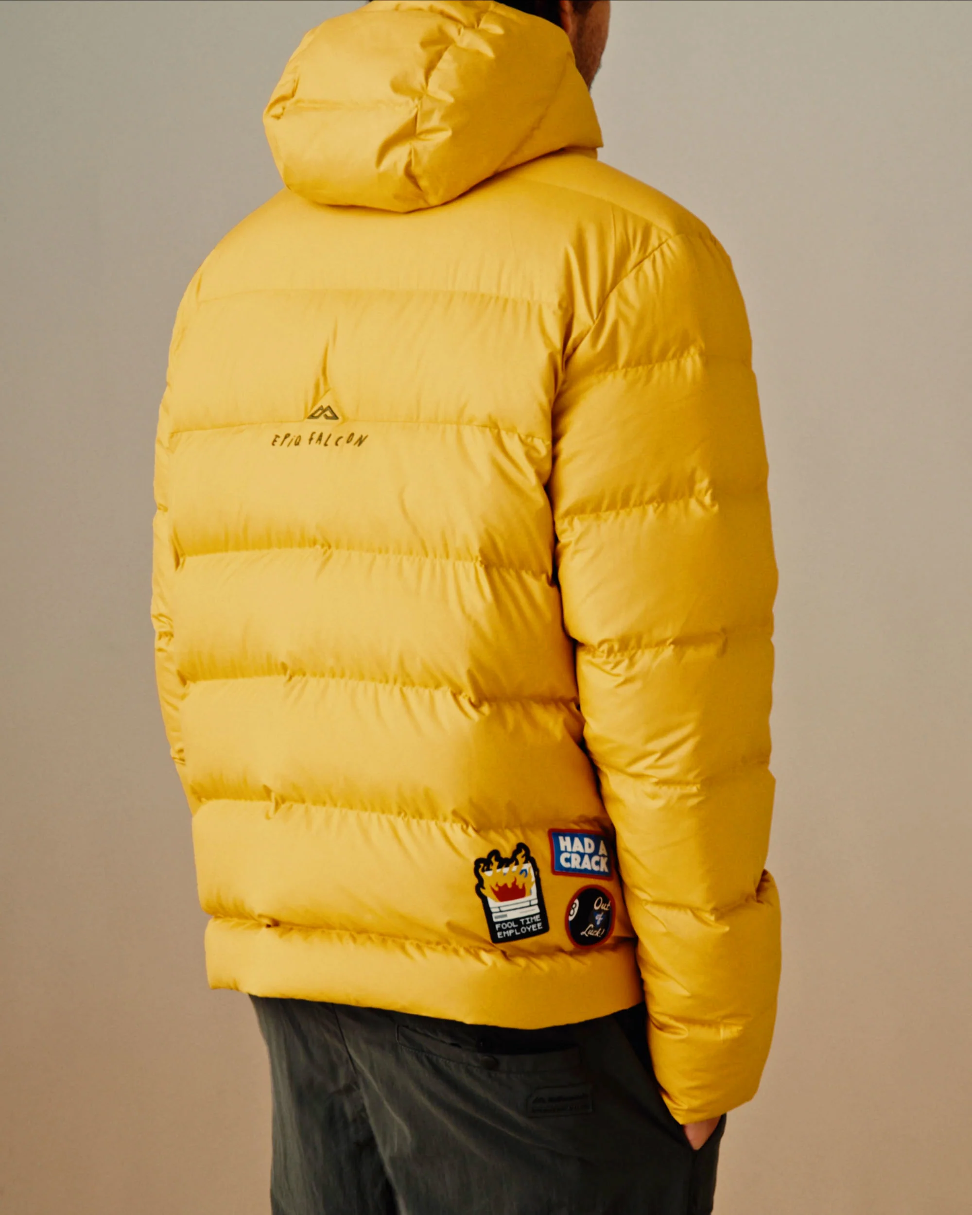 Men's Epiq Falcon Hooded Down Jacket - Mustard Yellow - Image 12