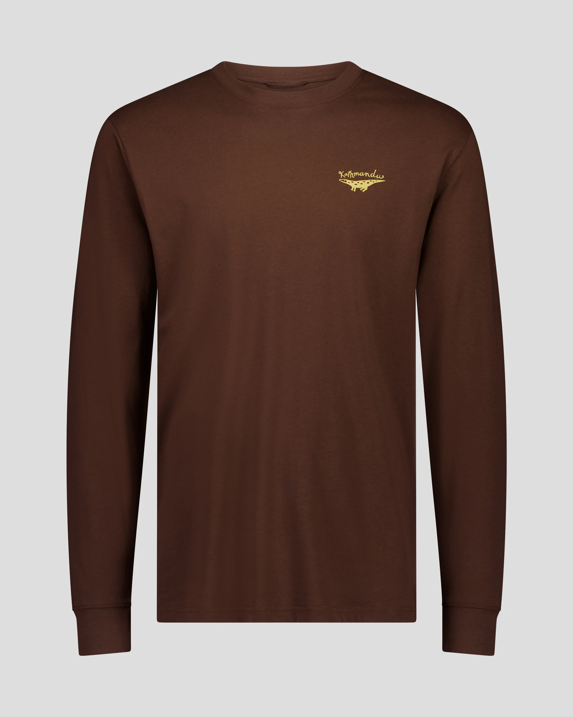 Men's Lizard Organic Cotton Long Sleeve Tee - Cocoa - Image 5