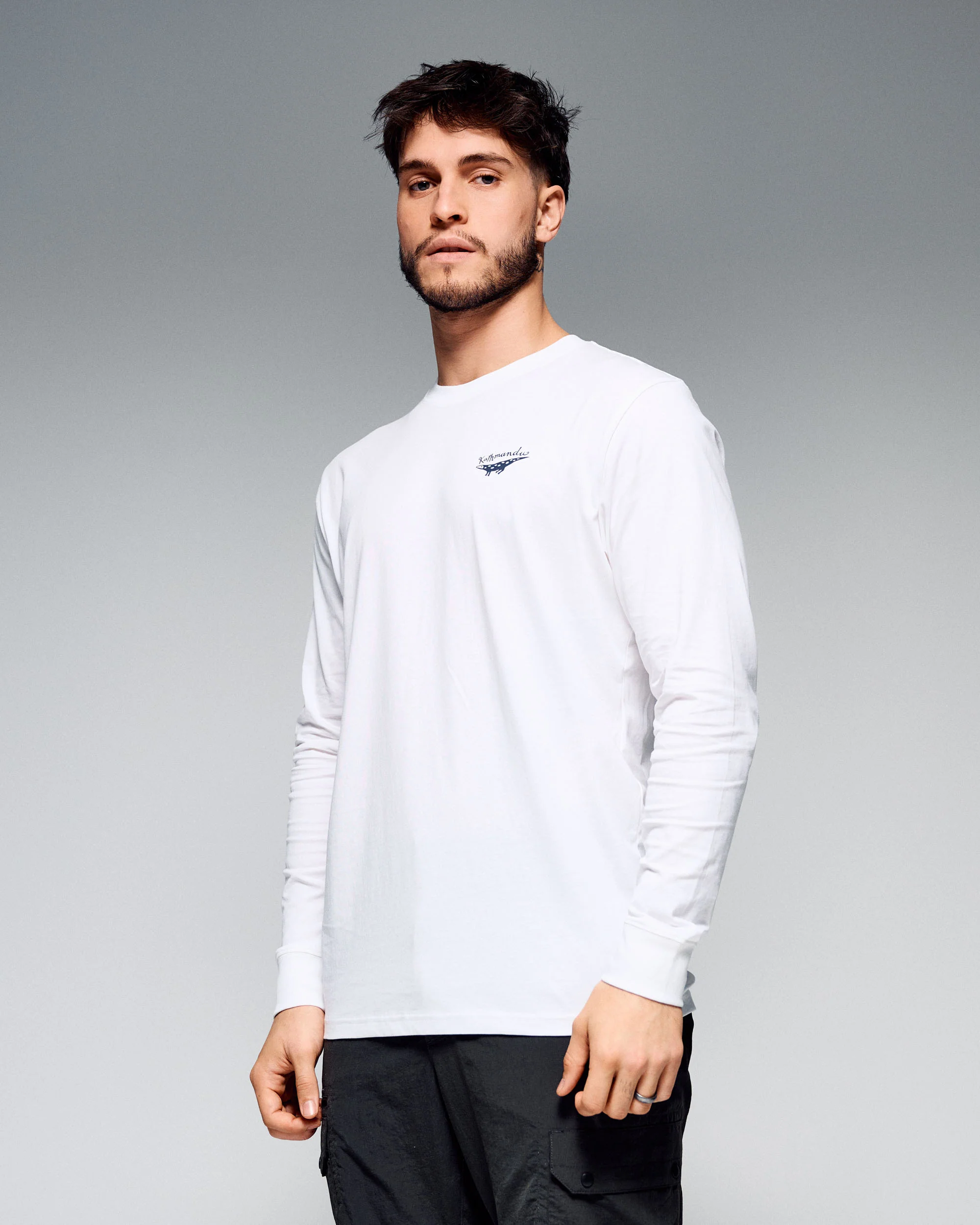 Men's Lizard Organic Cotton Long Sleeve Tee - White
