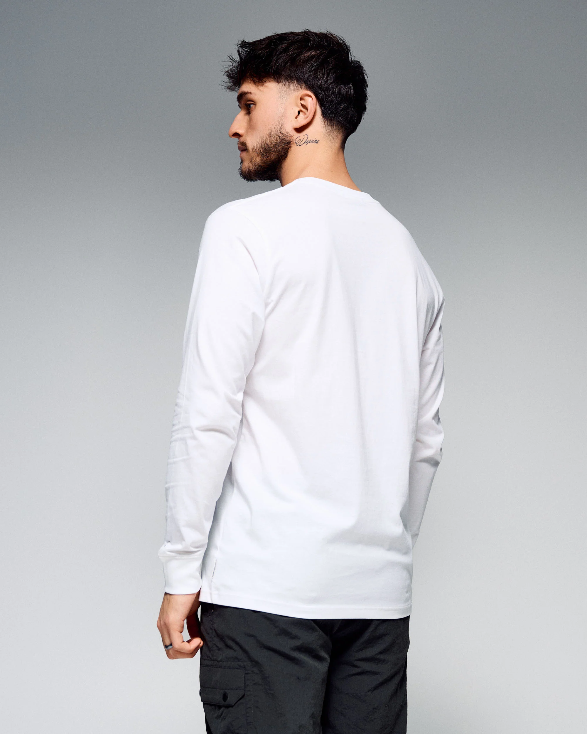 Men's Lizard Organic Cotton Long Sleeve Tee - White - Image 4