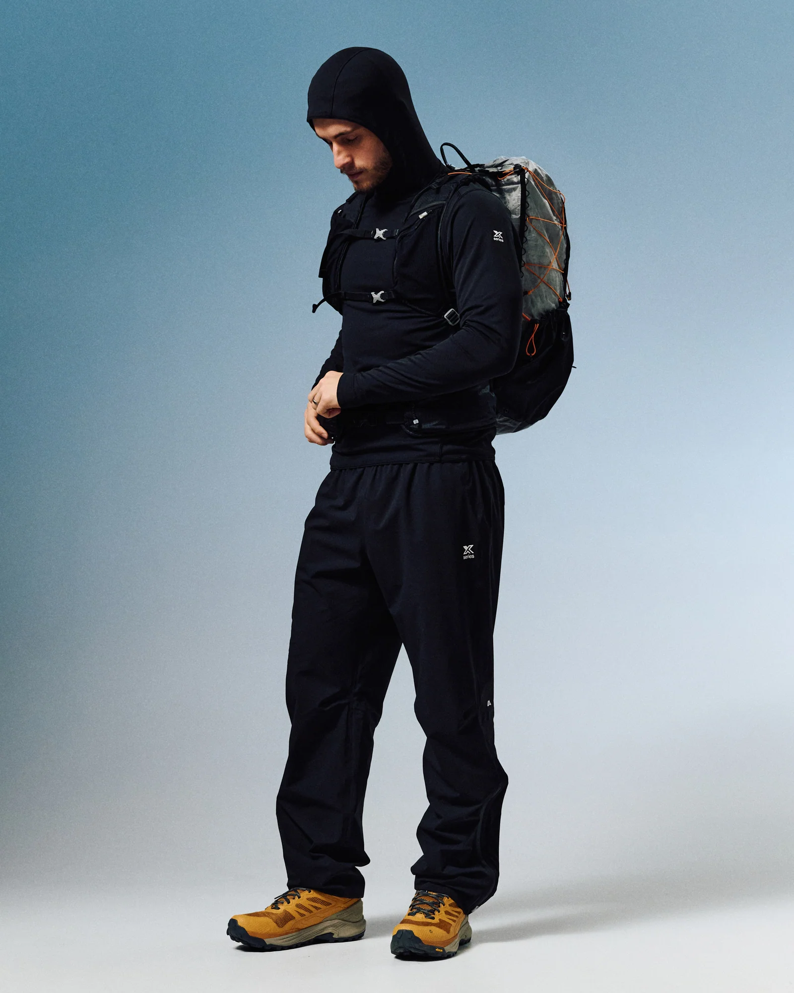 Men's XT Series Octa Fleece Hooded Long Sleeve Top - Black Stingray - Image 2