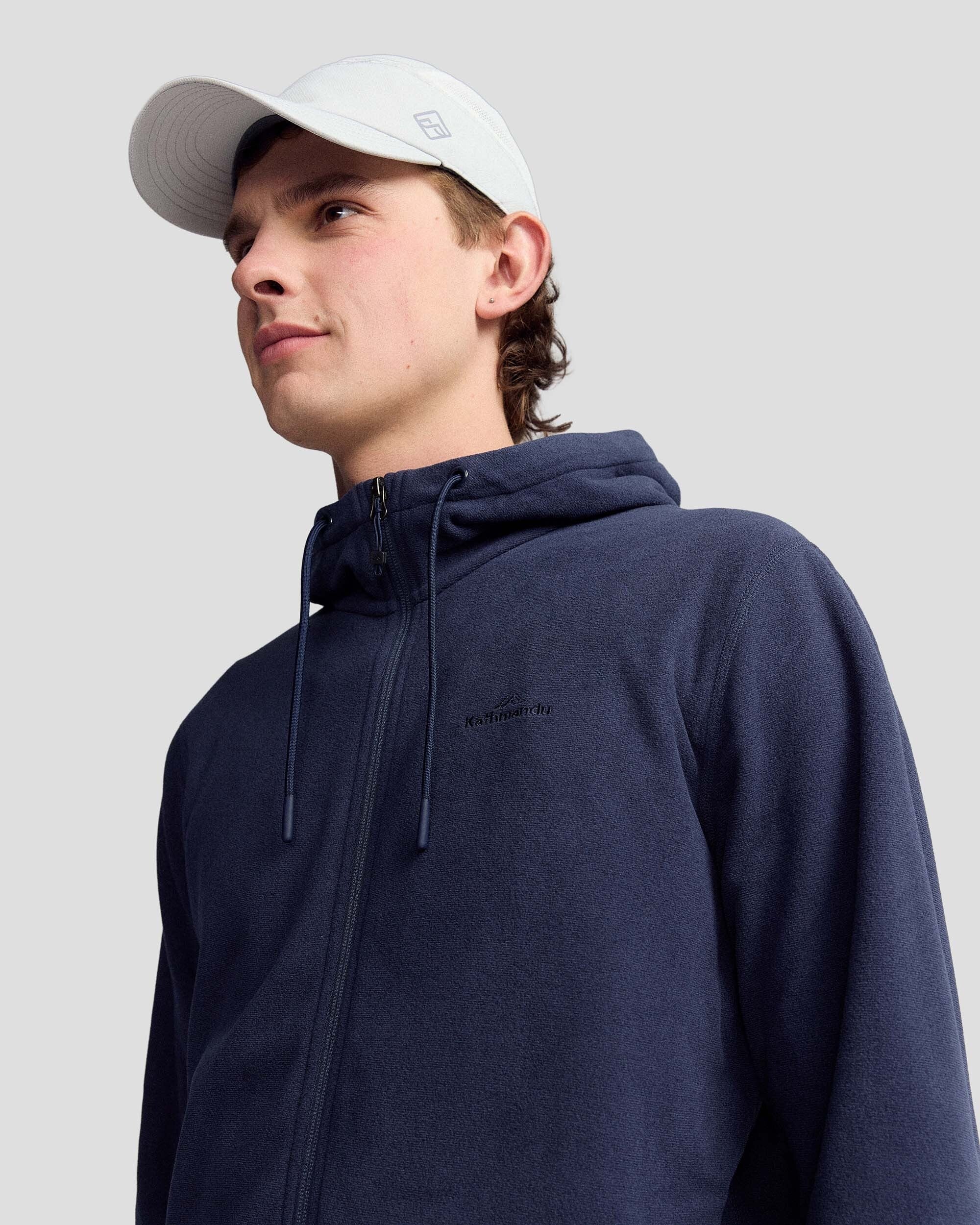 Men's Mt Aspiring Hooded Fleece Jacket - Pure Navy - Image 4