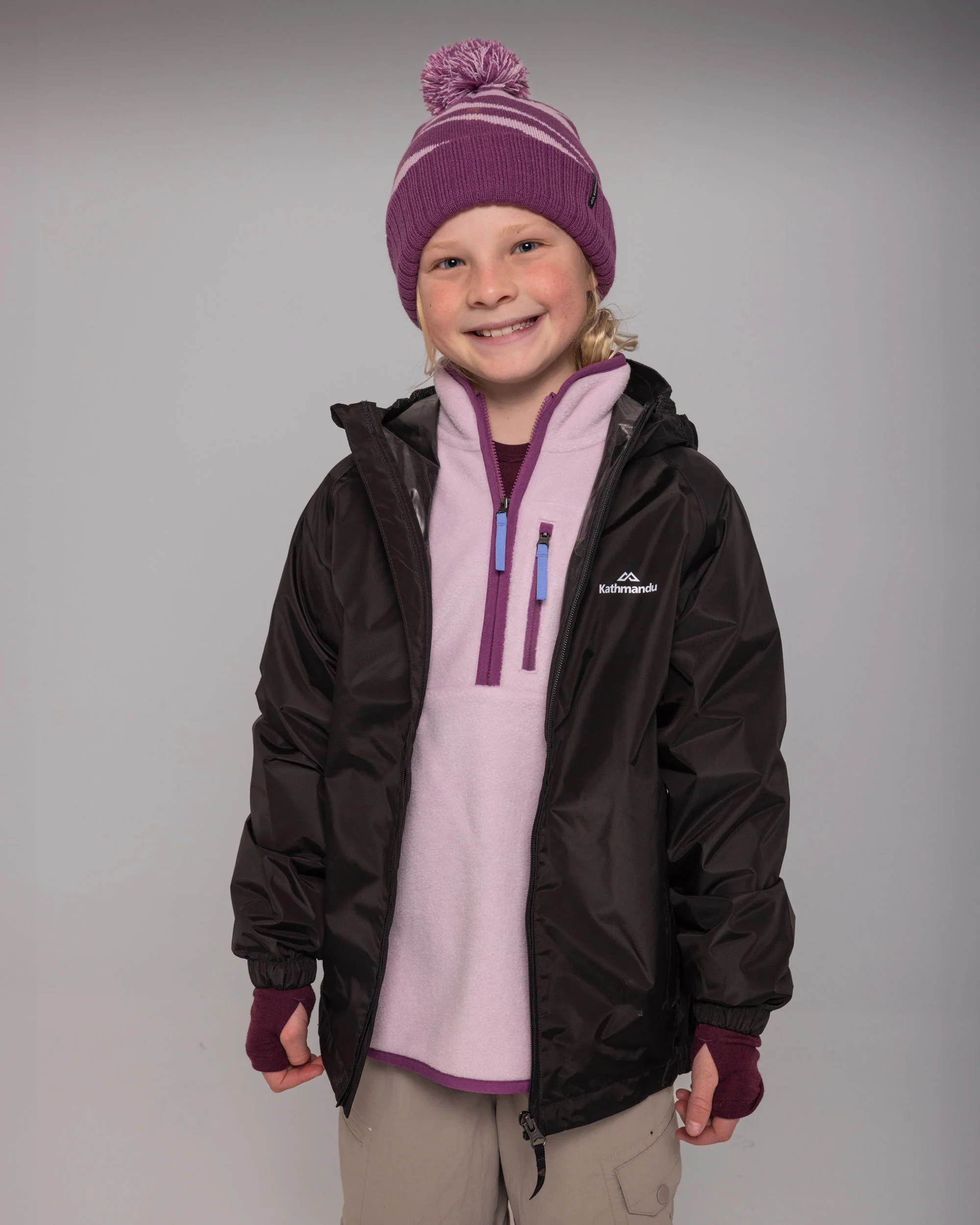Kids' Pocket-it 2L Rain Jacket v4 - Black - Image 4