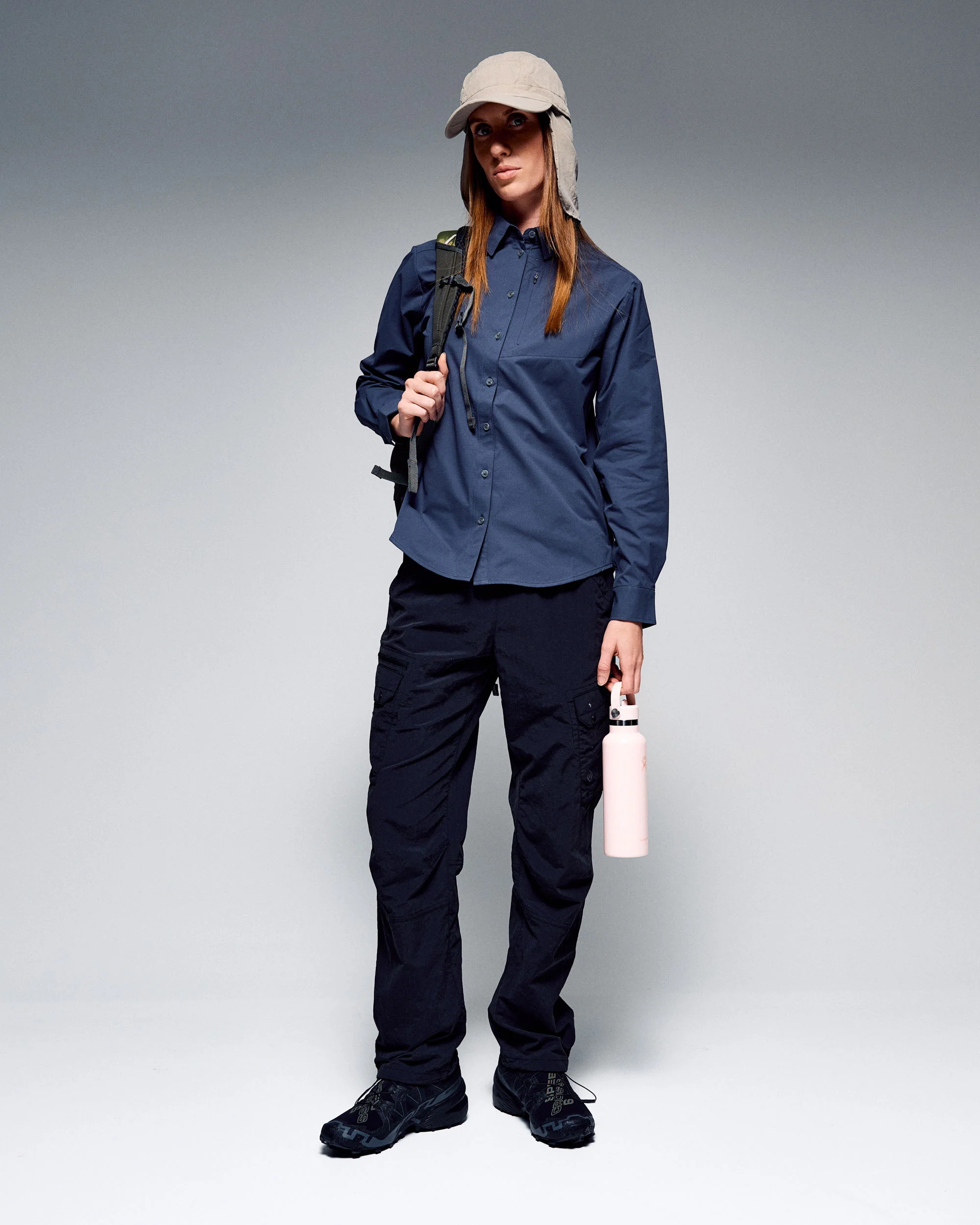 Women's Sun Breaker Long Sleeve Shirt - Mid Navy - Image 3