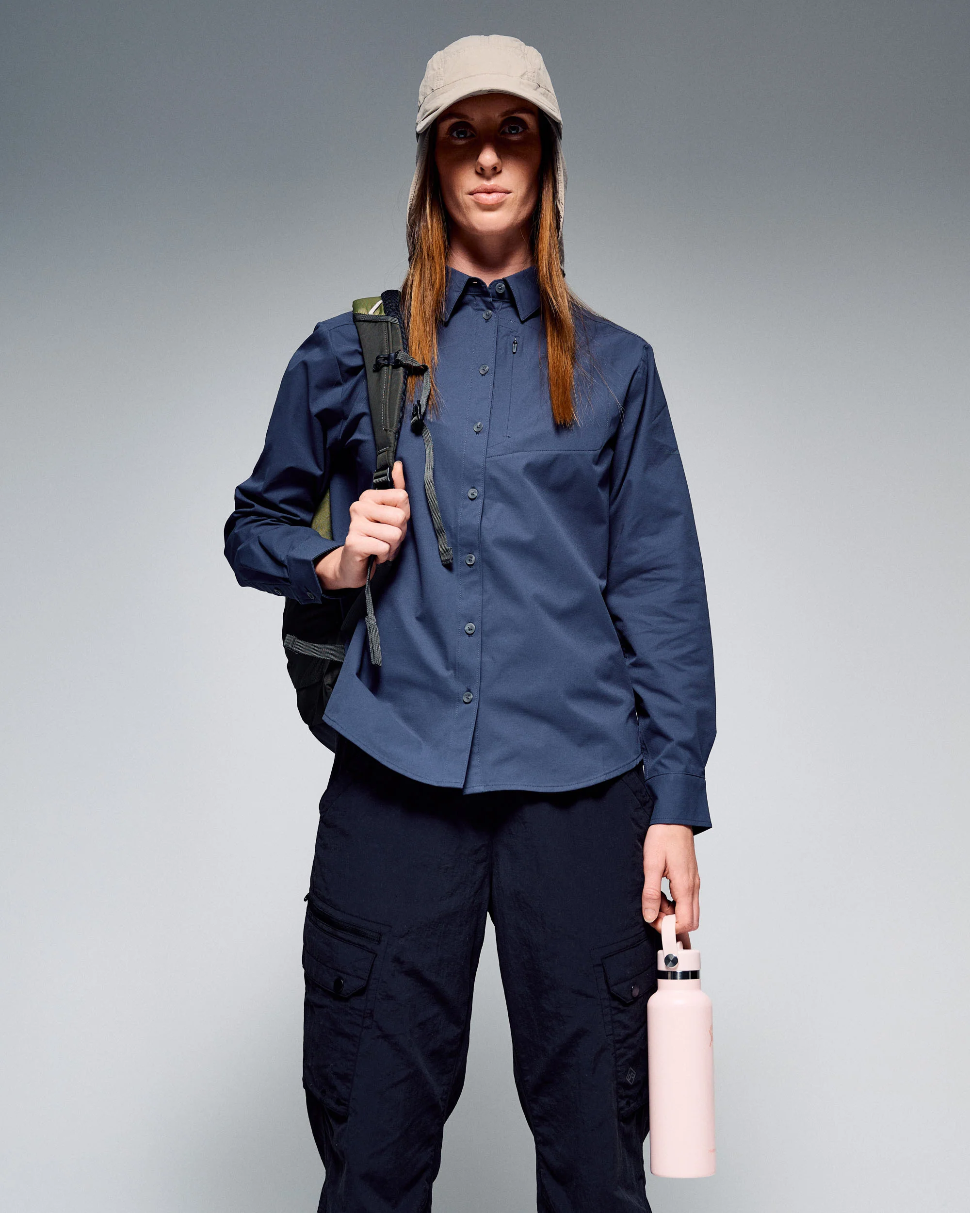 Women's Sun Breaker Long Sleeve Shirt - Mid Navy - Image 4