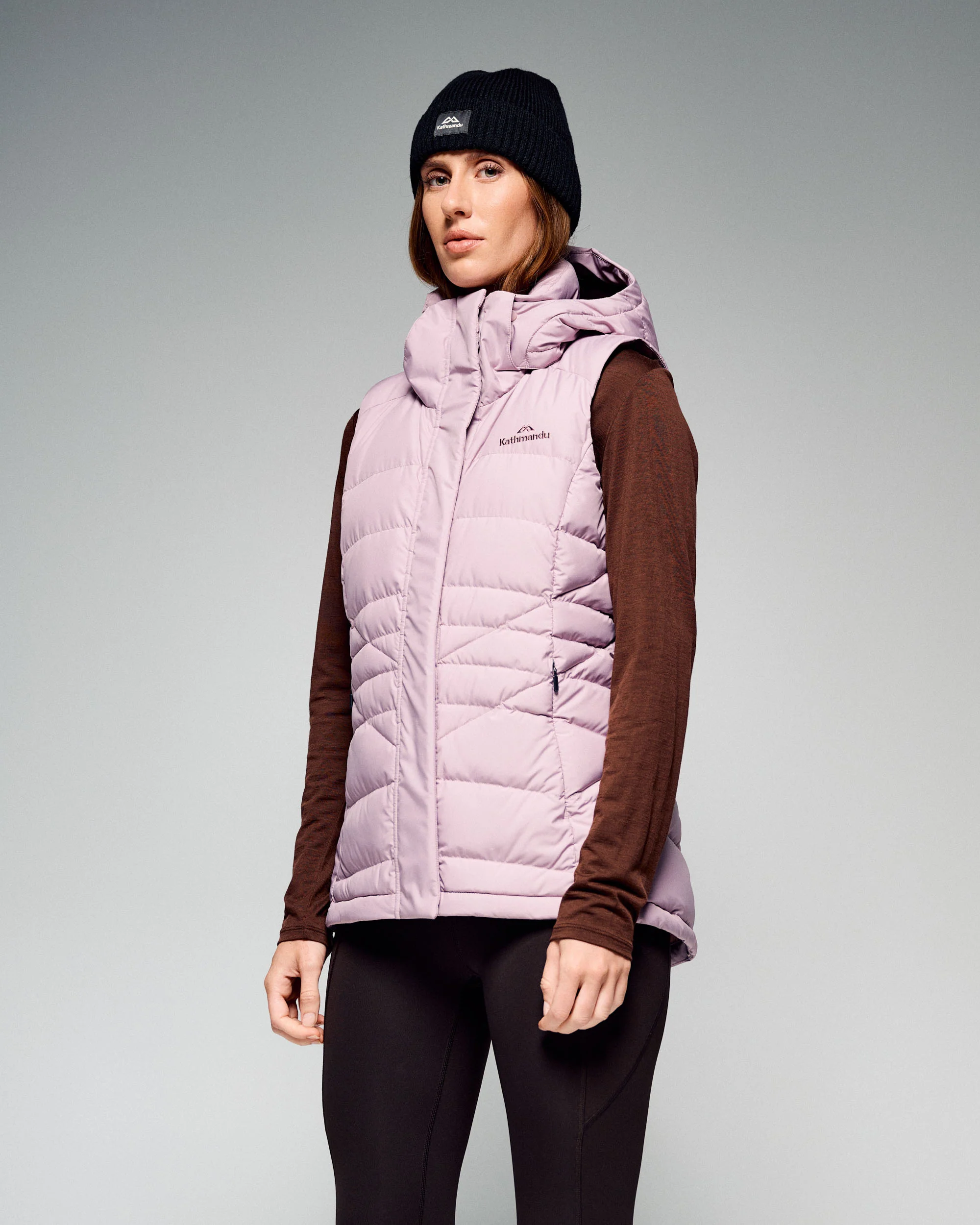 Women's Winterburn Hooded Down Vest - Light Thistle - Image 5