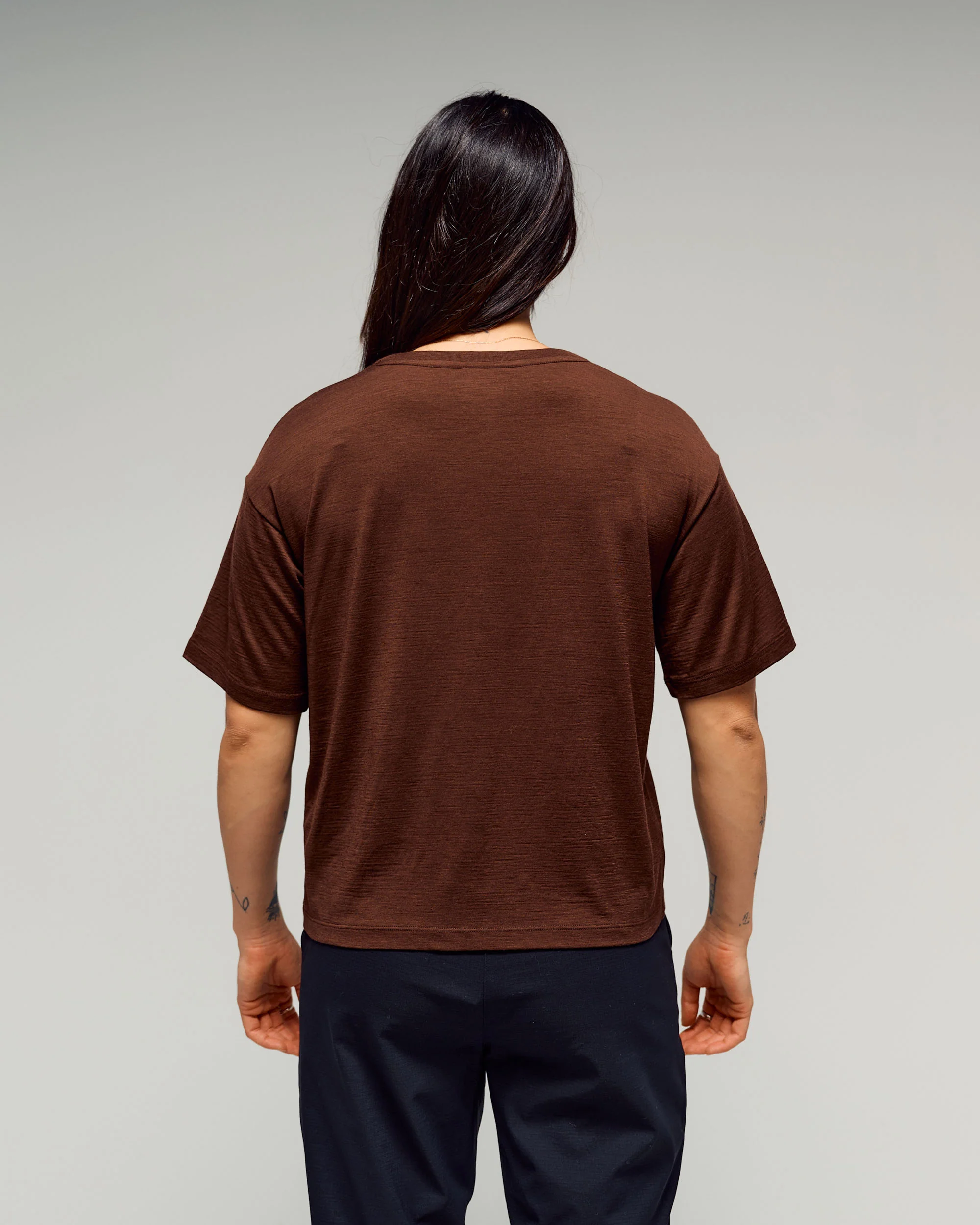 Women's 100% Merino Graphic T-Shirt - Cocoa - Image 2
