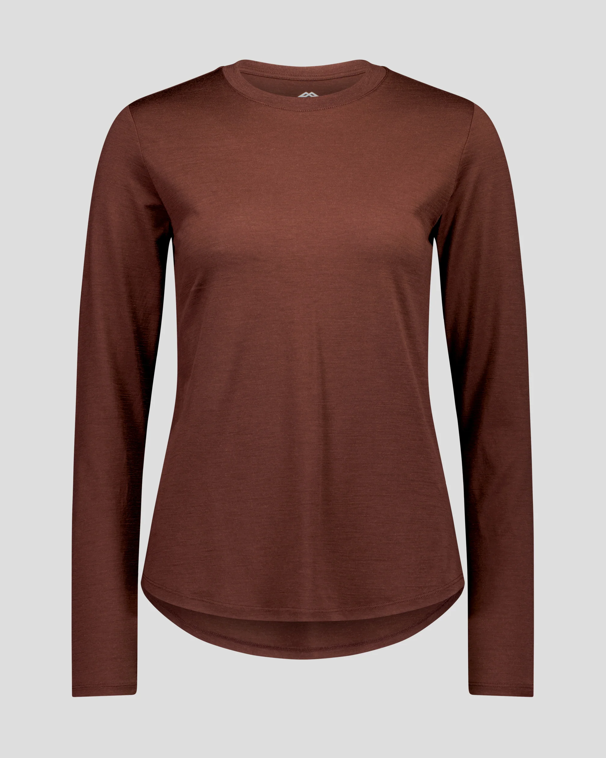 Women's 100% Merino Long Sleeve Crew Top - Cocoa - Image 3