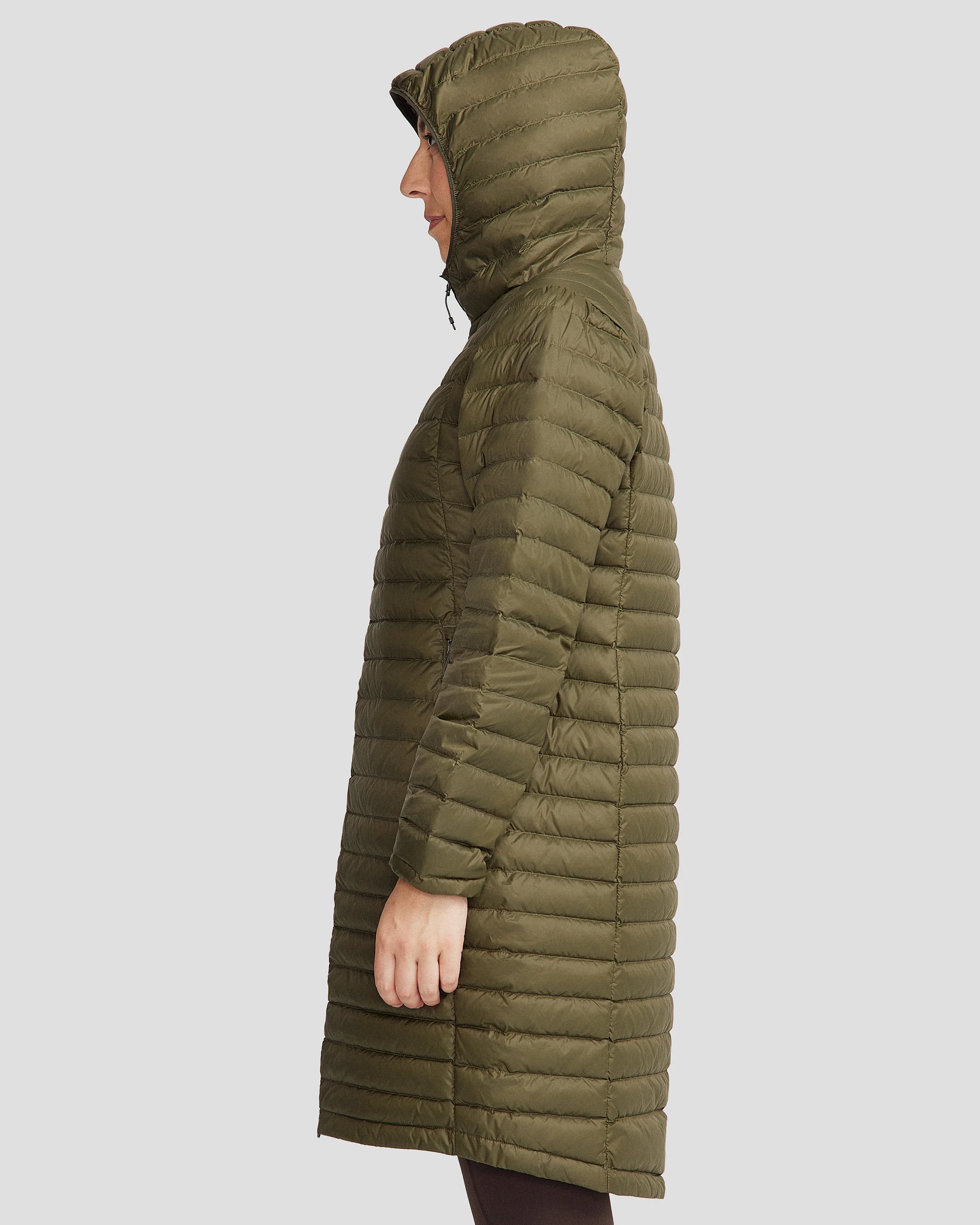 Women's Heli Down Parka Jacket - Light Moss - Image 9
