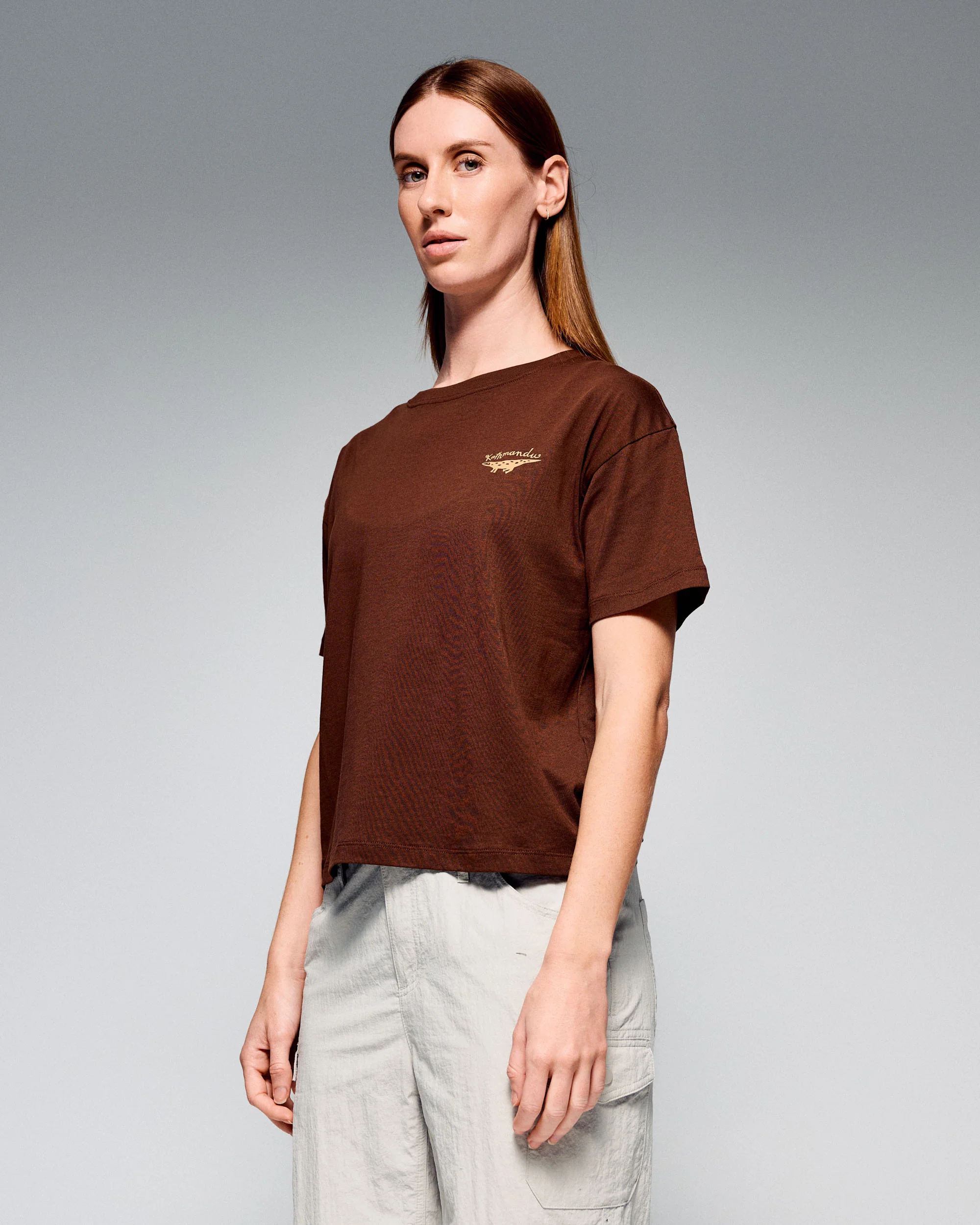 Women's Lizard Organic Cotton T-Shirt - Cocoa