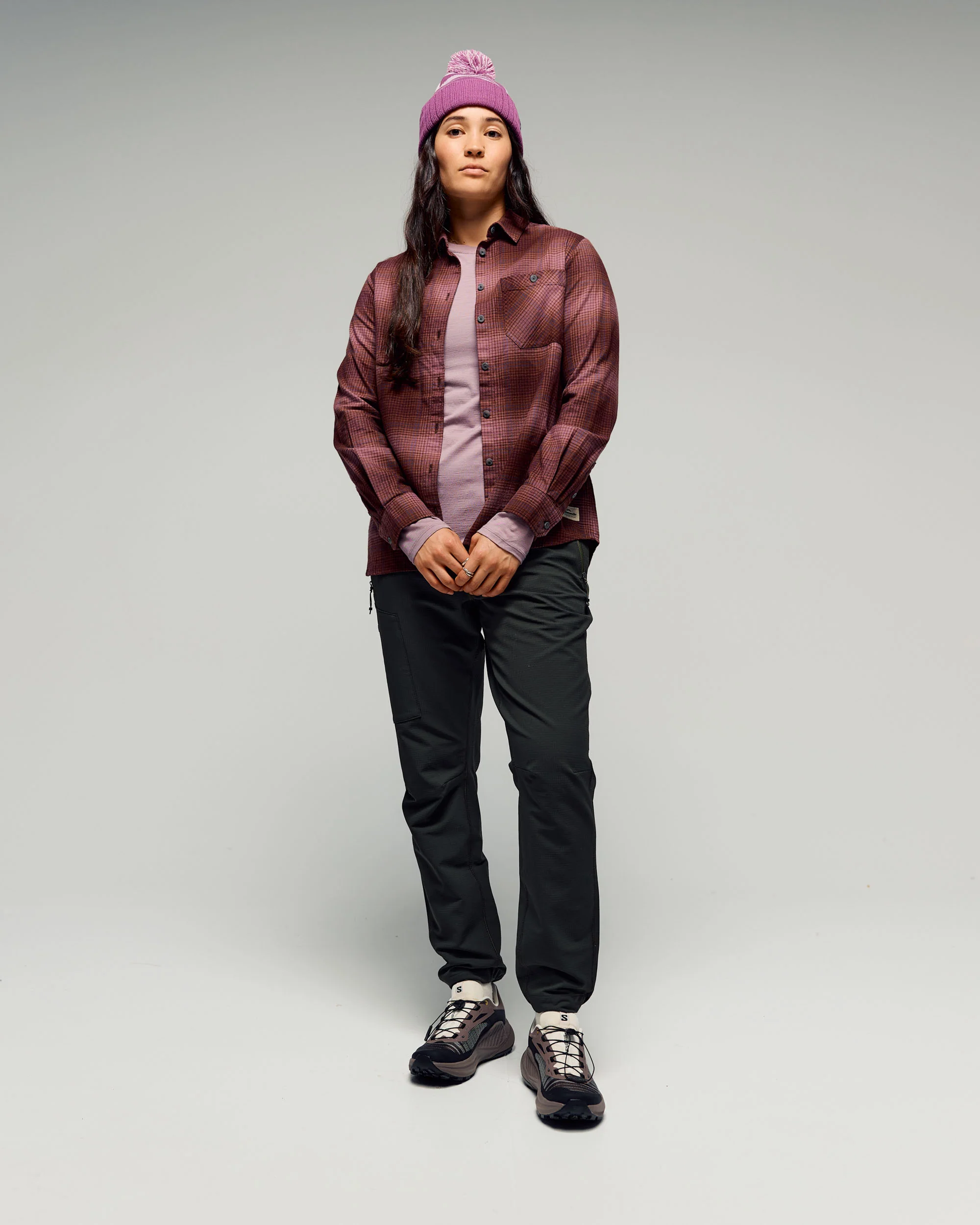 Women's Retreat Fyfe Long Sleeve Shirt - Mulberry/Dark Thistle Plaid - Image 2