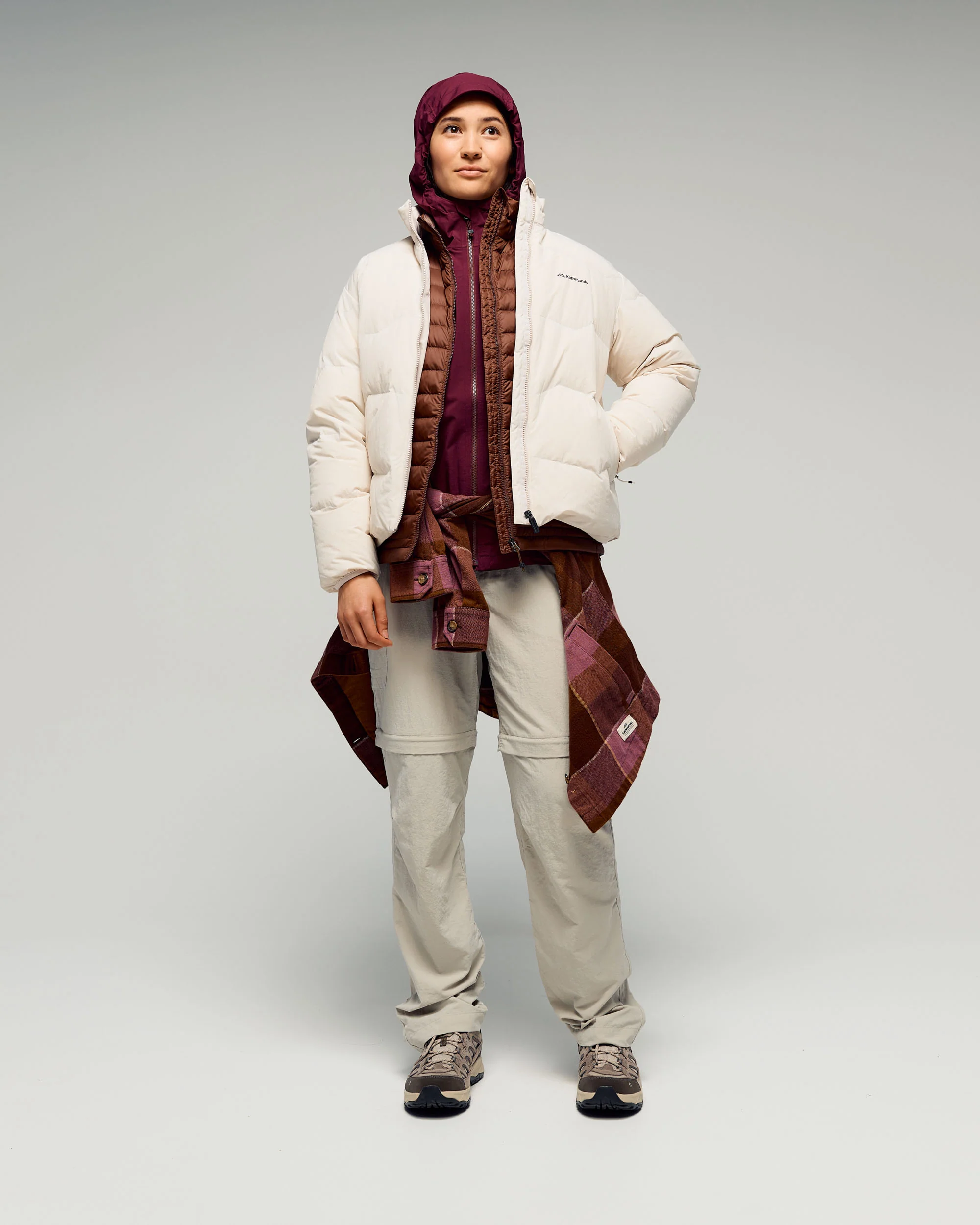 Women's Retreat Huntly Long Sleeve Overshirt - Cocoa Plaid - Image 2