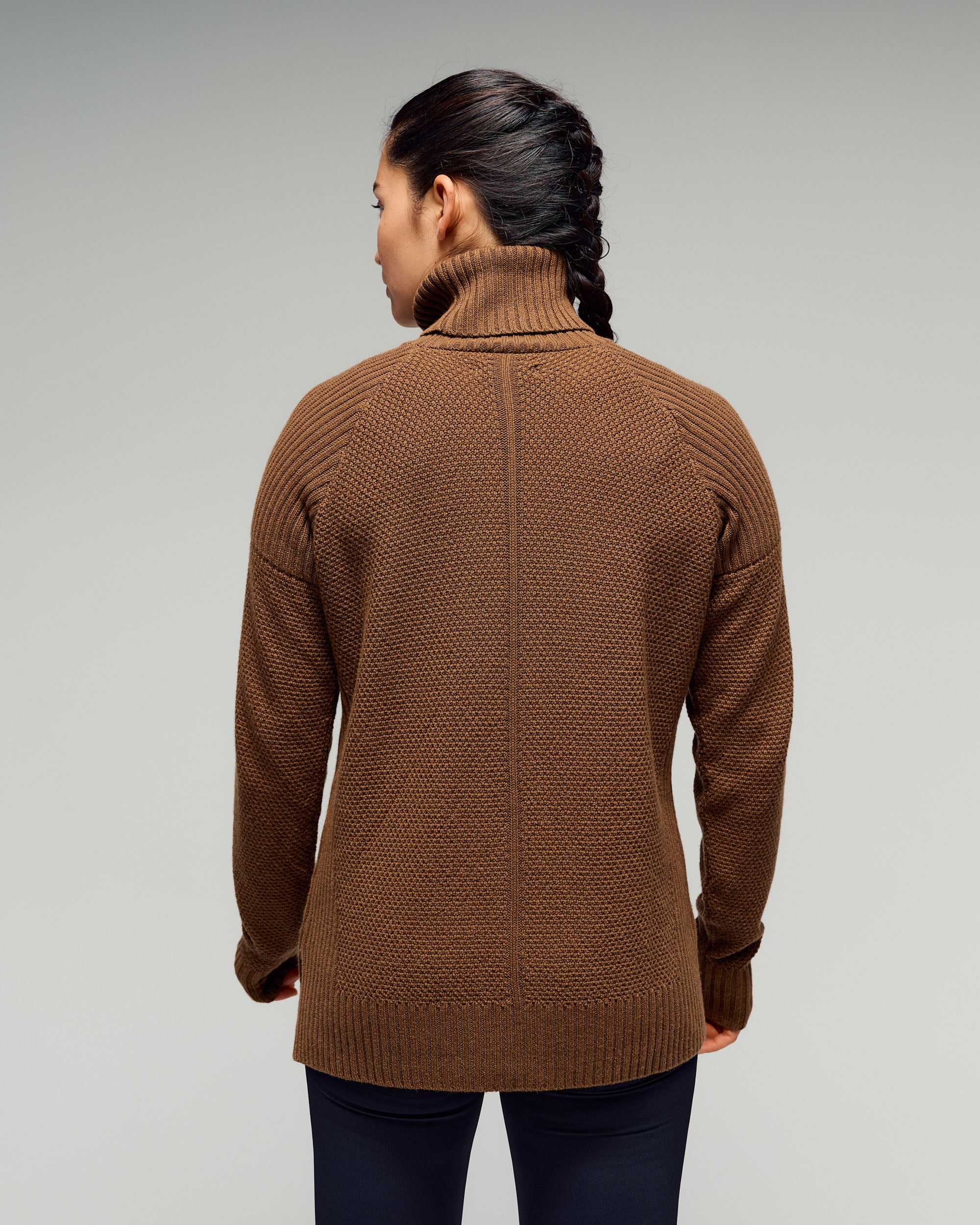 Women's Retreat Merino Blend Roll Neck Pullover - Jute - Image 3