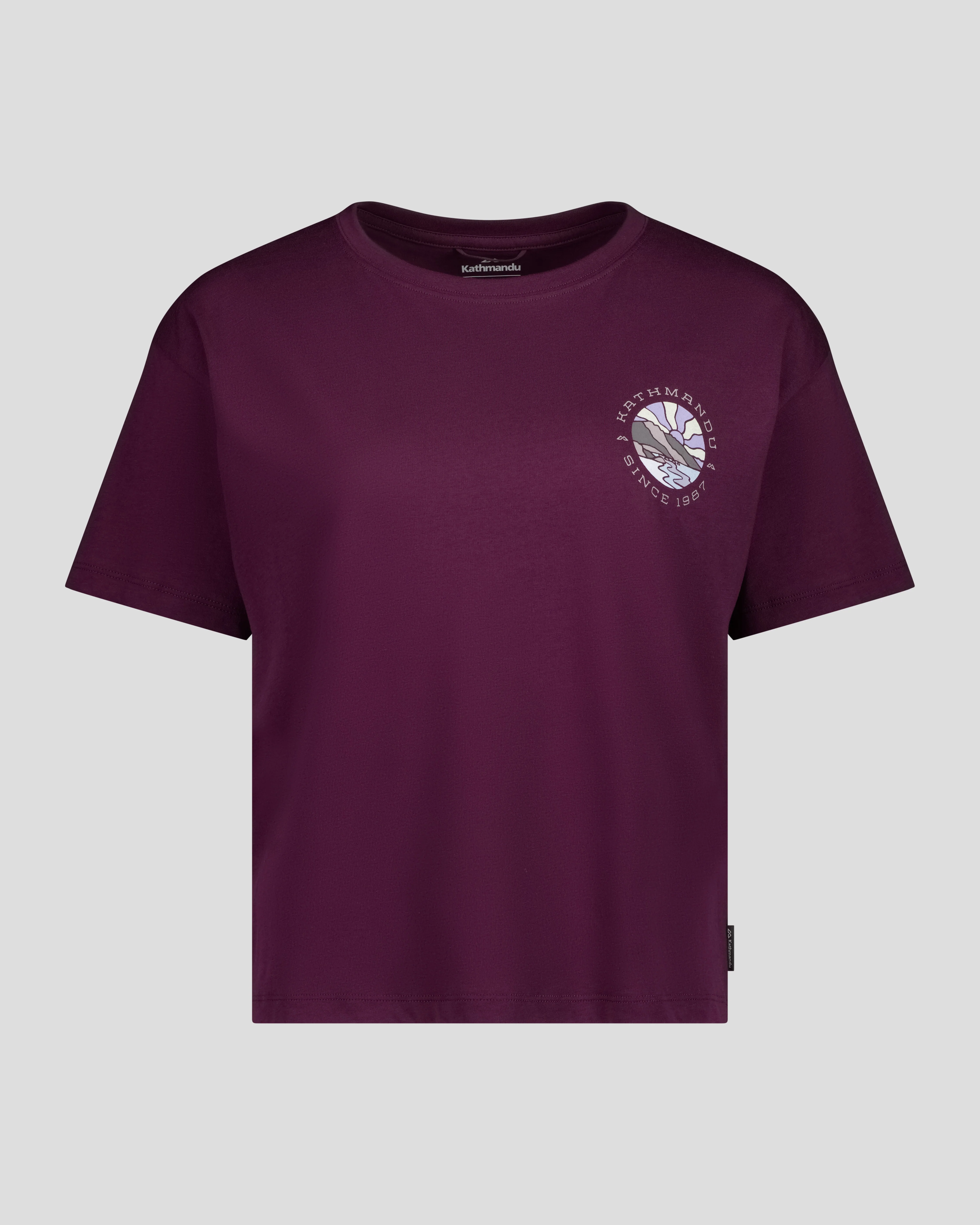 Women's Sunburst Logo Organic Cotton Tee - Mulberry